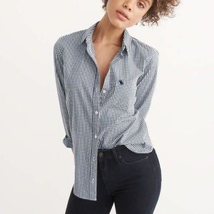 Abercrombie and Fitch Fitted Icon Poplin Shirt Size S